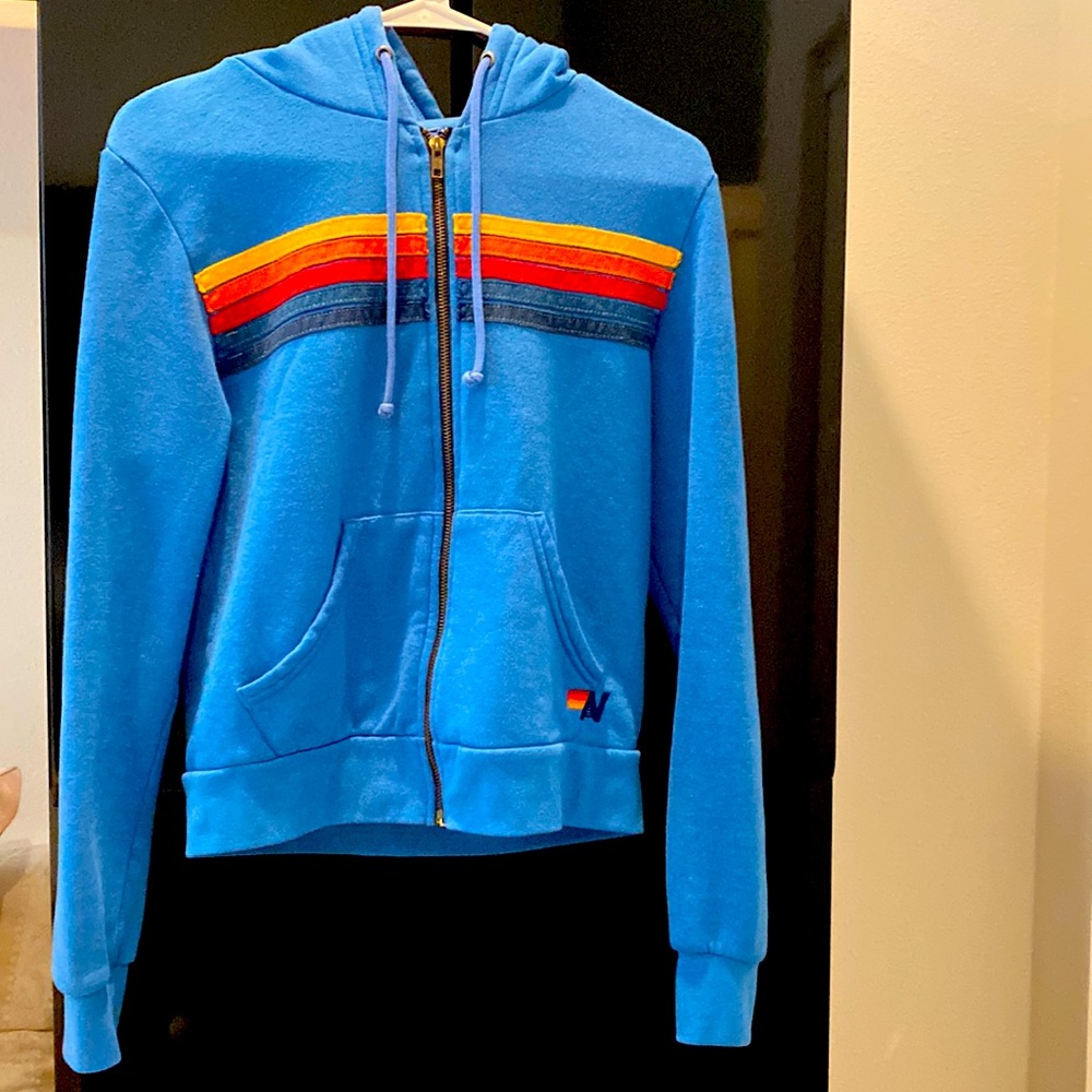 Aviator Nation Blue 5 Stripe Hoodie-like new!